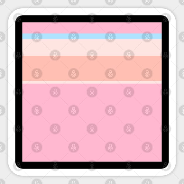 A prime composition of Fresh Air, Cornflower Blue, Baby Pink, Very Light Pink and Pale Rose stripes. - Sociable Stripes Sticker by Sociable Stripes